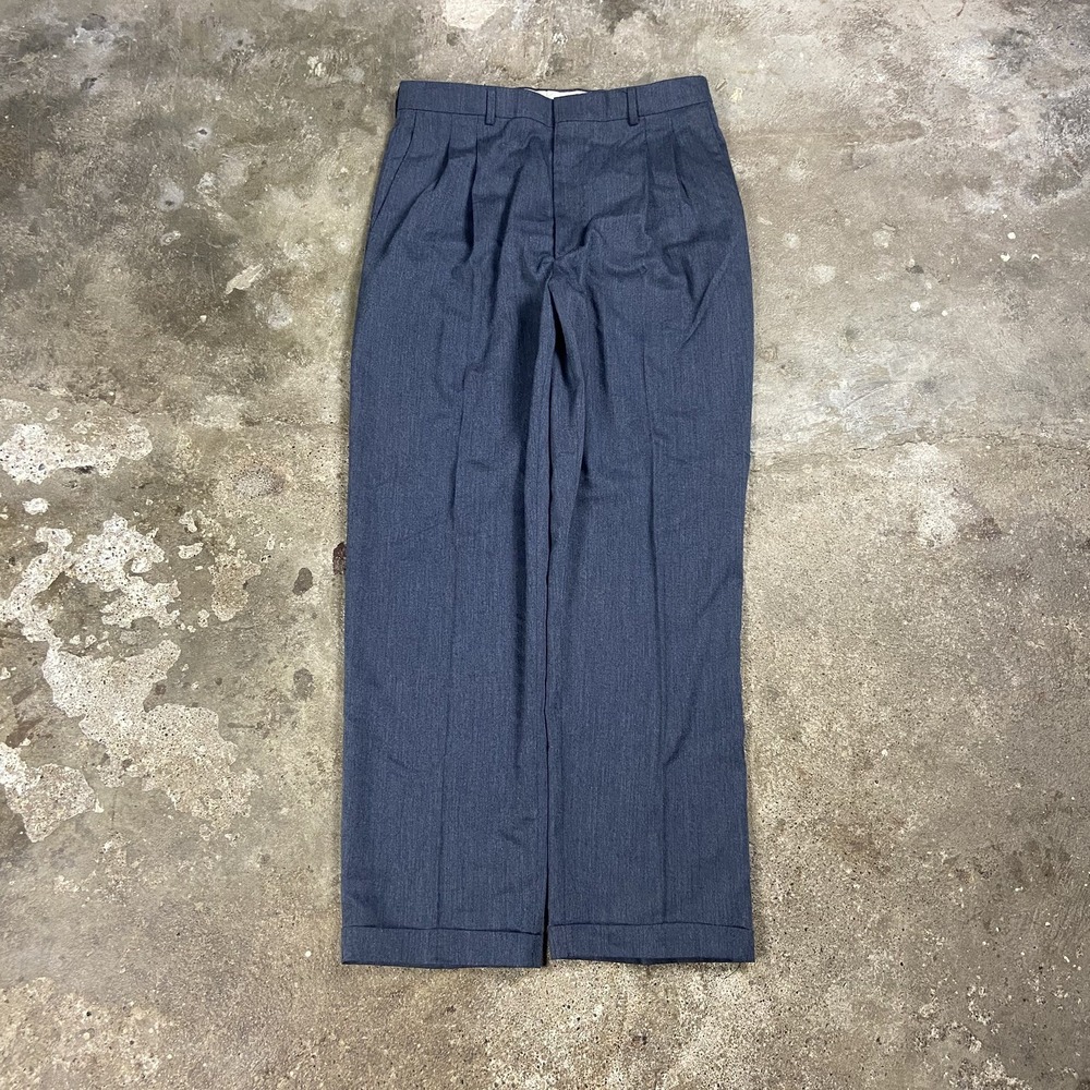 Vintage 80s Levi's Travelers Dress Pants Size 34x32 Gray Pleated Straight Fit